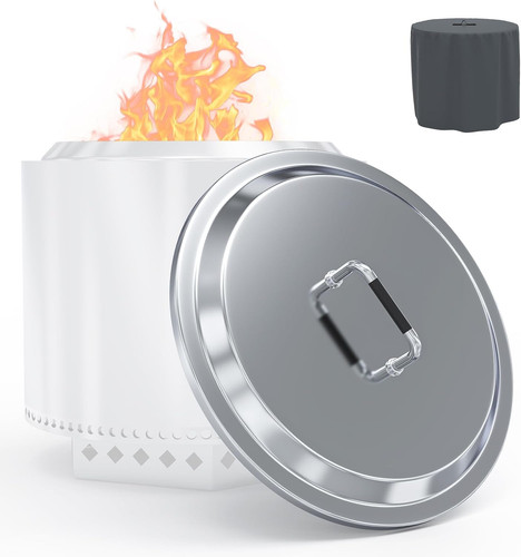 Fire pit lid with - fire, handle